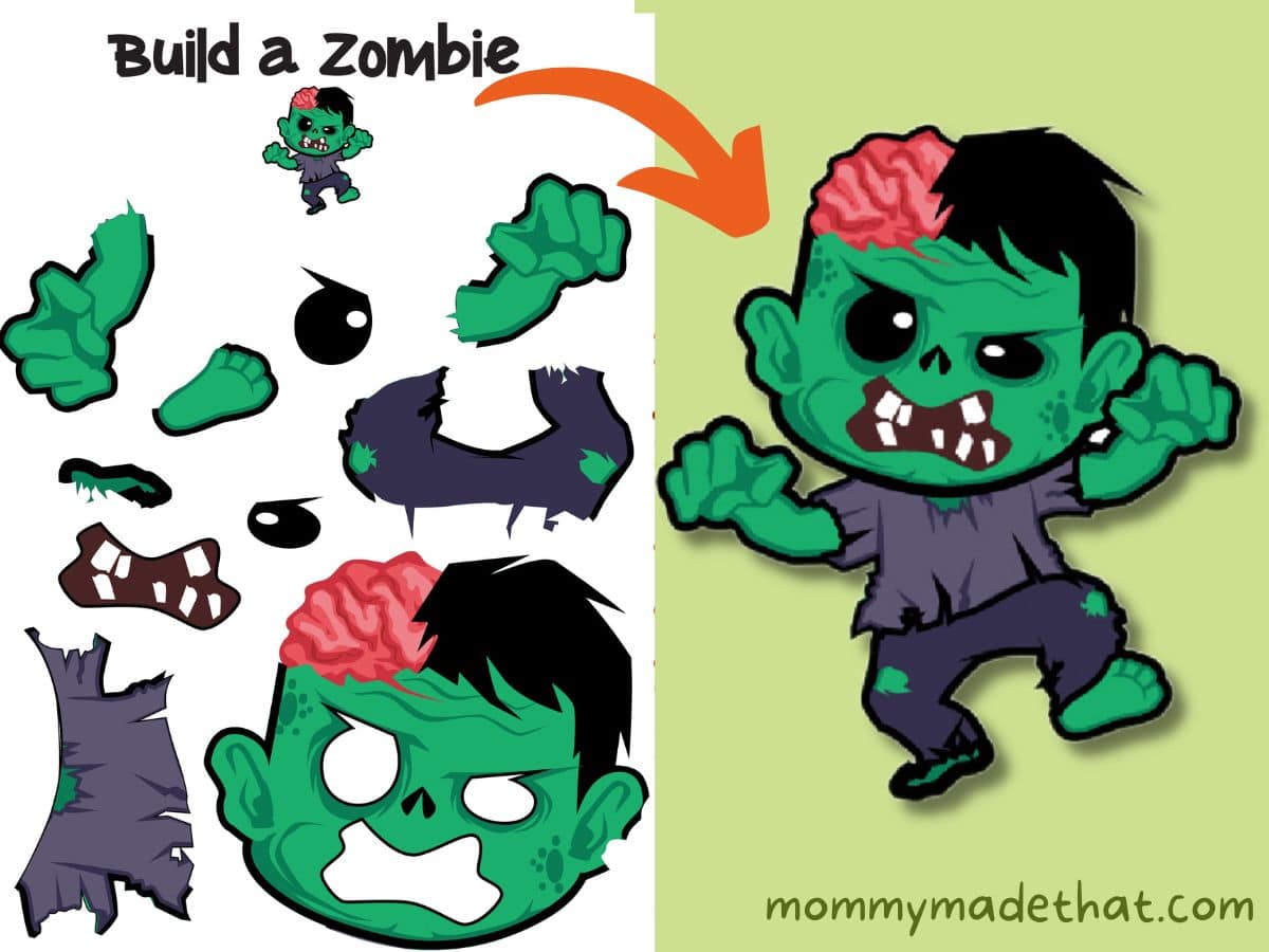 Printable Zombie Craft Build a Zombie Template